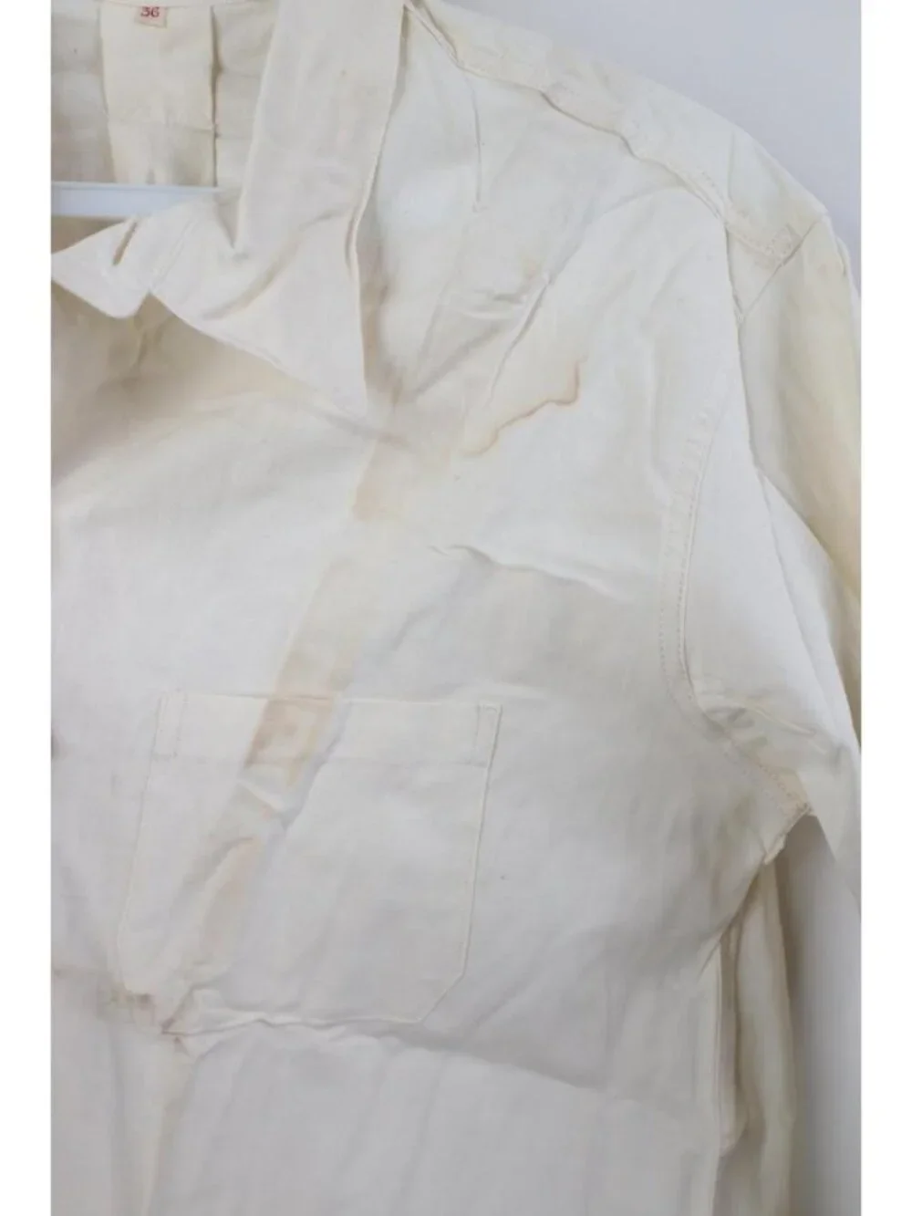 Deadstock 1950s Unissued German Military Mens 36 Hospital Grandpa Shirt